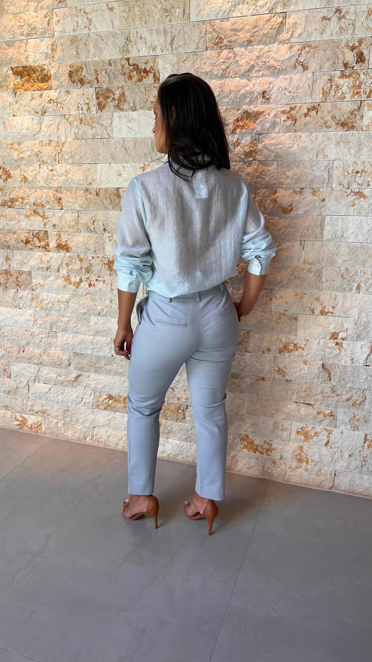 Calça Alfaiataria Tecido Portinari - Azul Bebê 5253