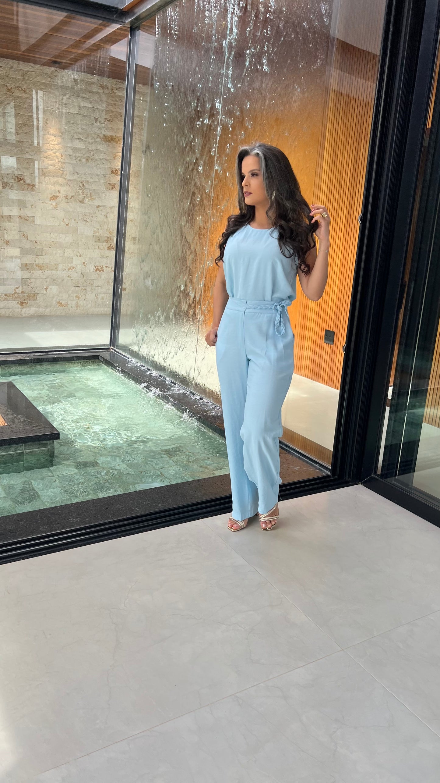 Conjunto Calça Amarração Cropped ARA- Azul 5862