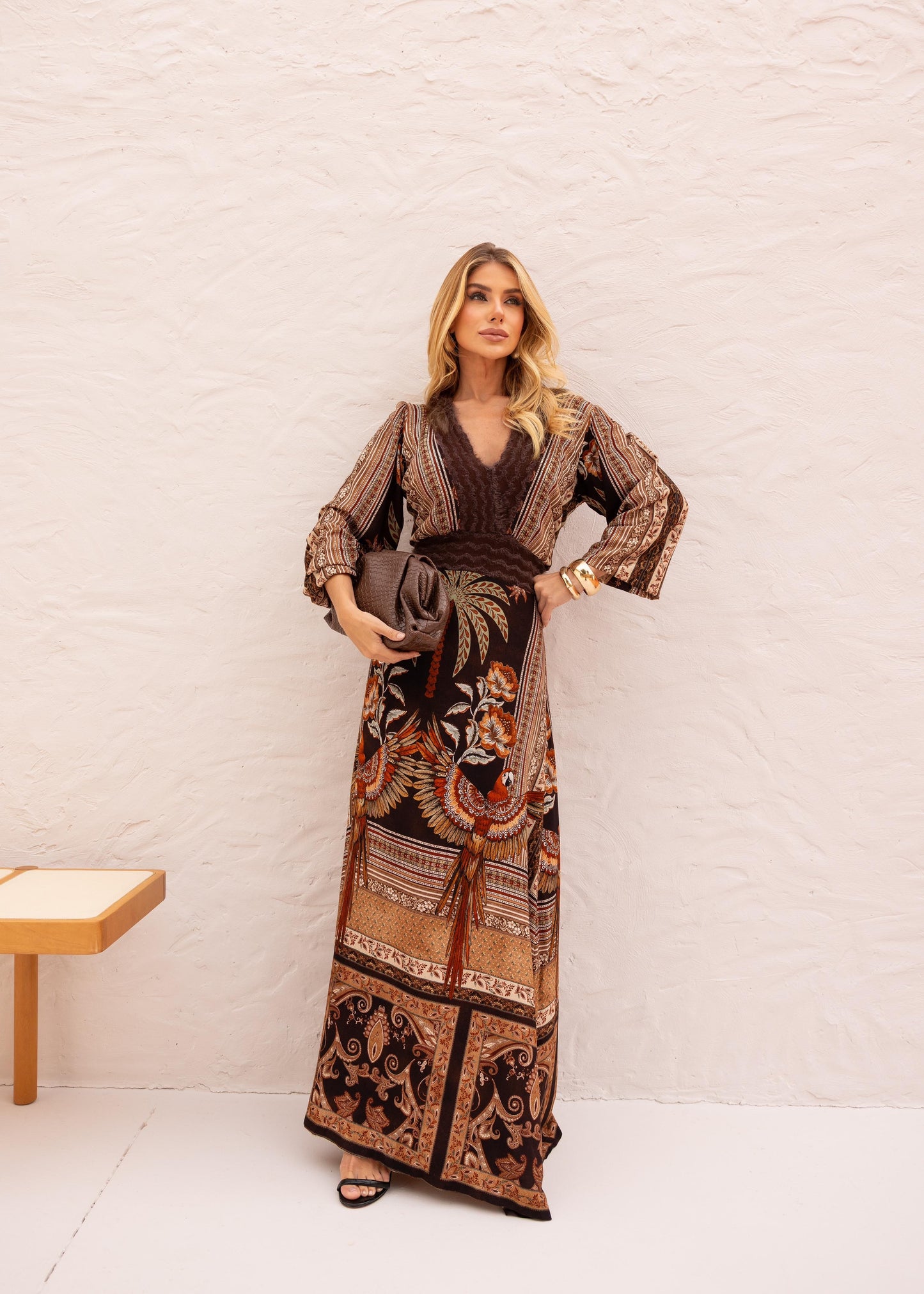 Vestido Longo Golinha Pelo Arara ARTE- Estampado 5705