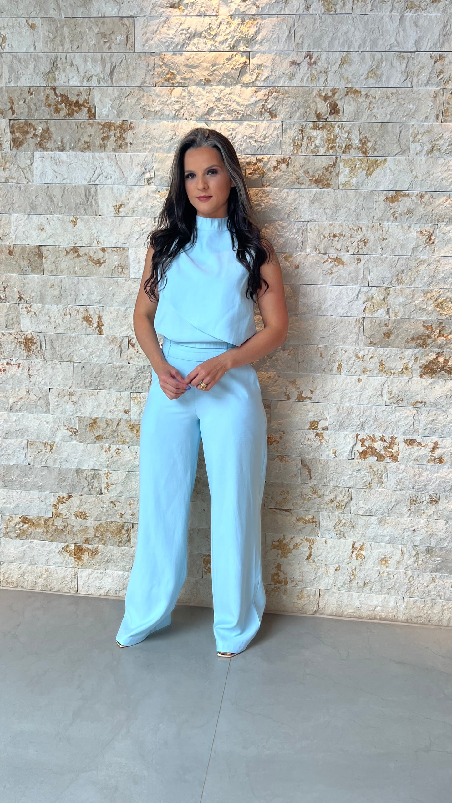 Conjunto Calça e Blusa Botões JEN- Azul 5892