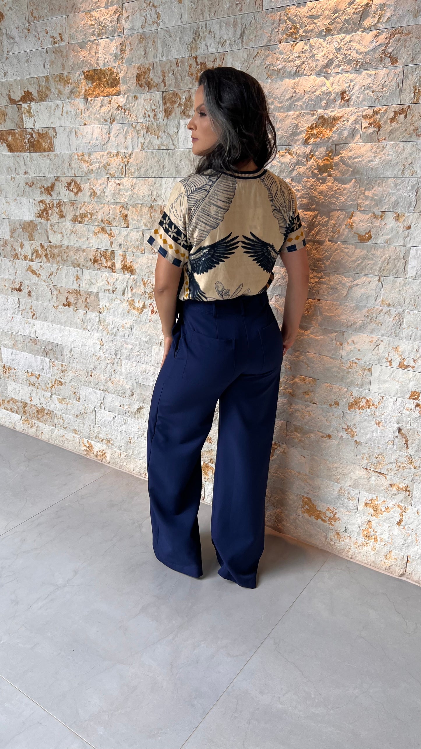 Blusa Gola Trico Arara Azul ARTE- Estampado 5571