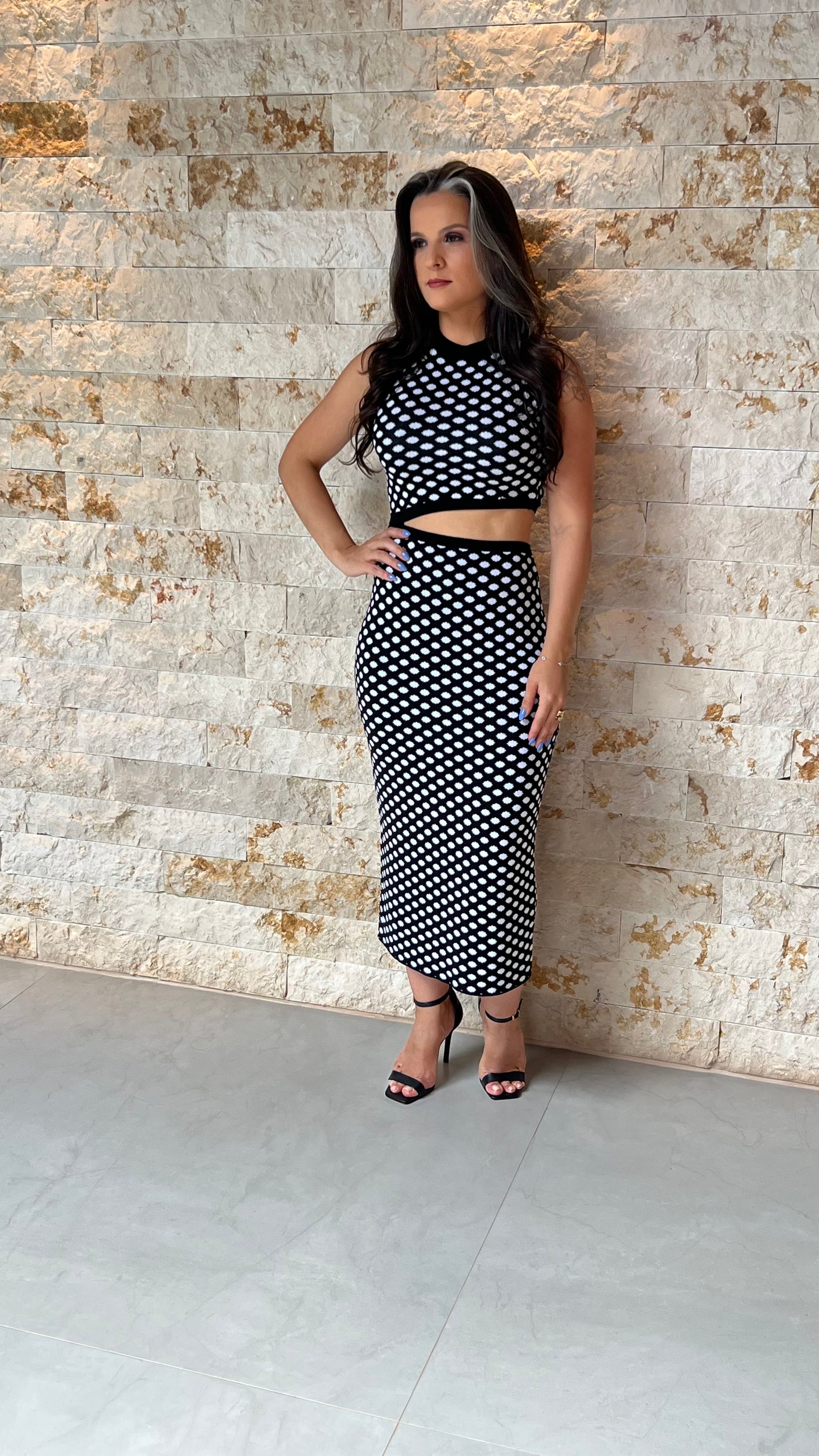 Vestido Midi Tricô POLI- Preto 5893