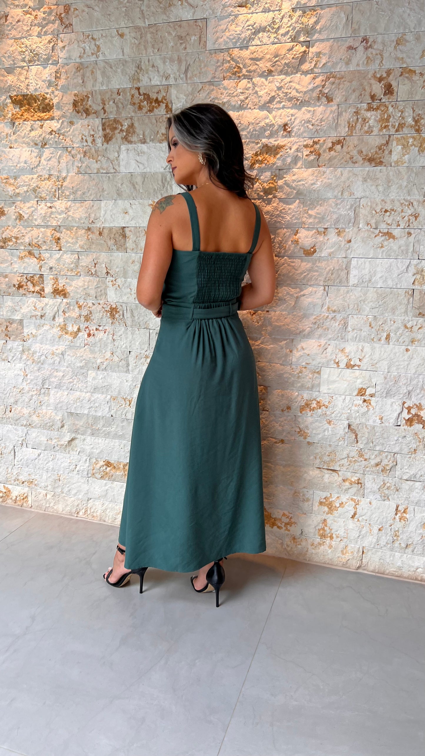 Conjunto Blusa e Saia Midi Vintage PIS- Verde 5592