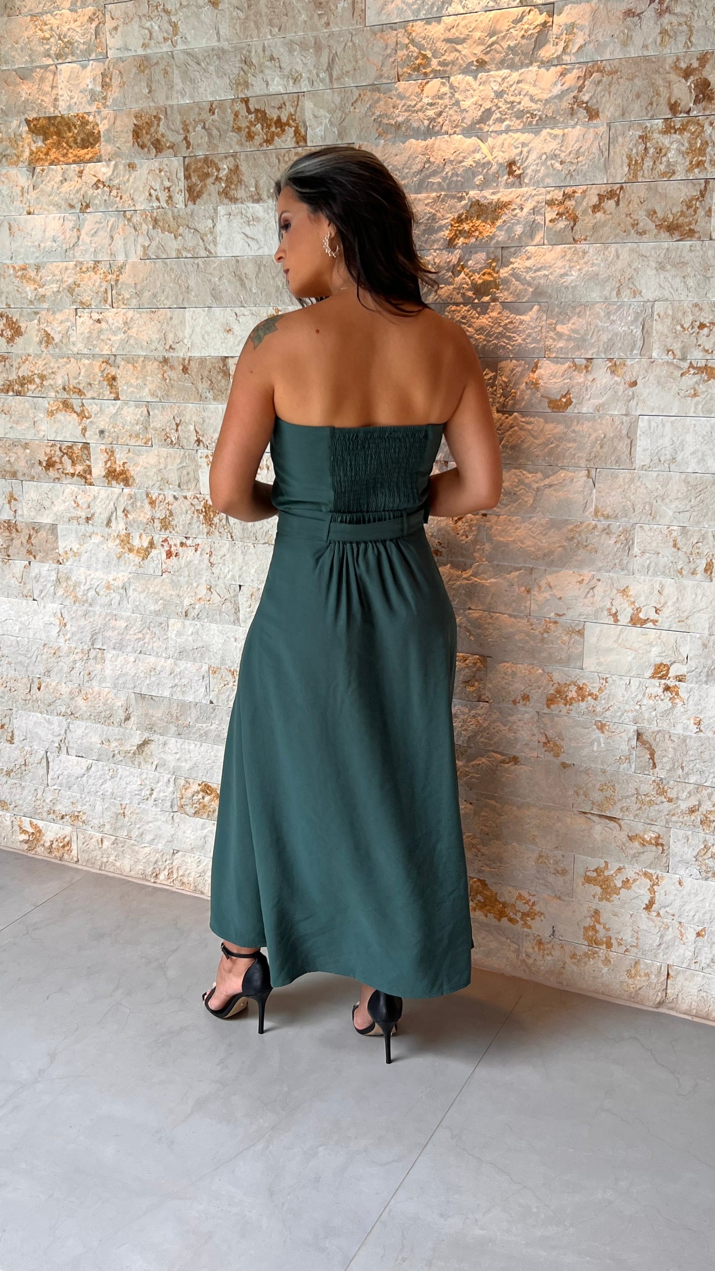 Conjunto Blusa e Saia Midi Vintage PIS- Verde 5592