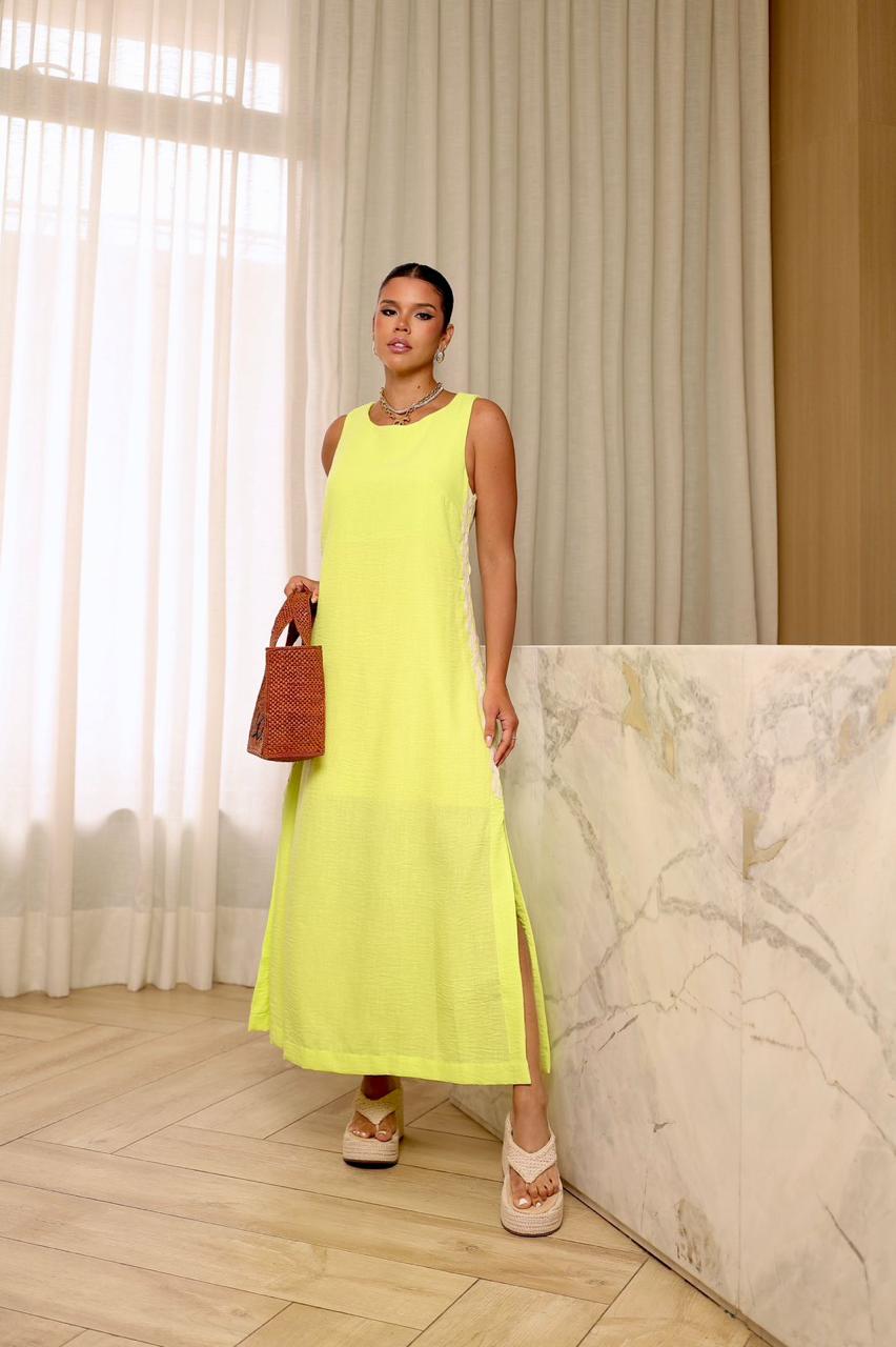 Vestido Midi Listra Lateral ILLU - Lima 5455