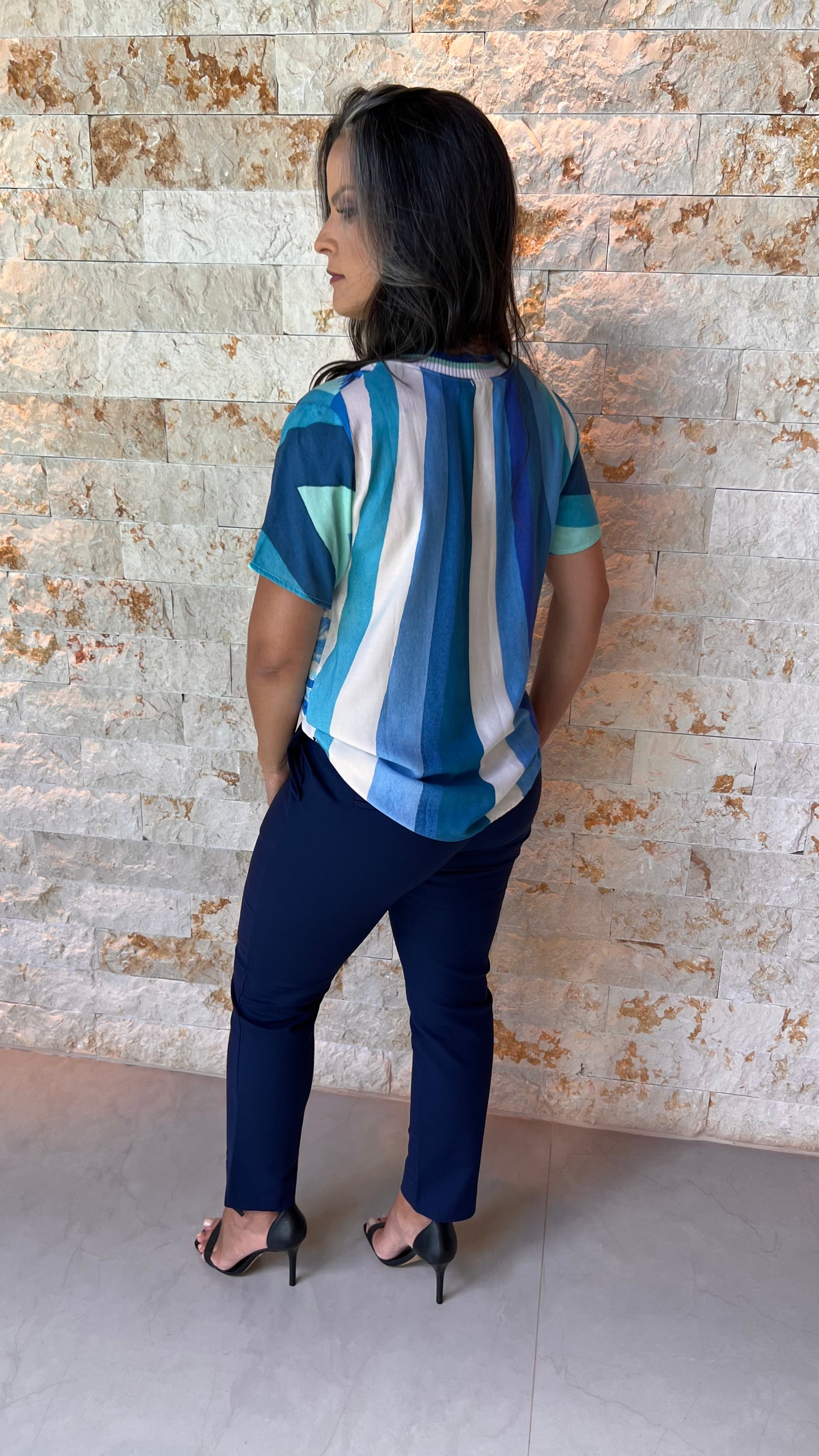 Blusa Tucano Duplo ARTE- Azul Estampado 5544