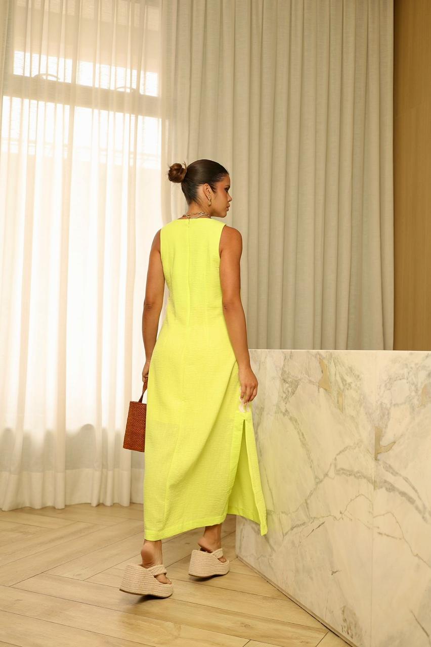 Vestido Midi Listra Lateral ILLU - Lima 5455