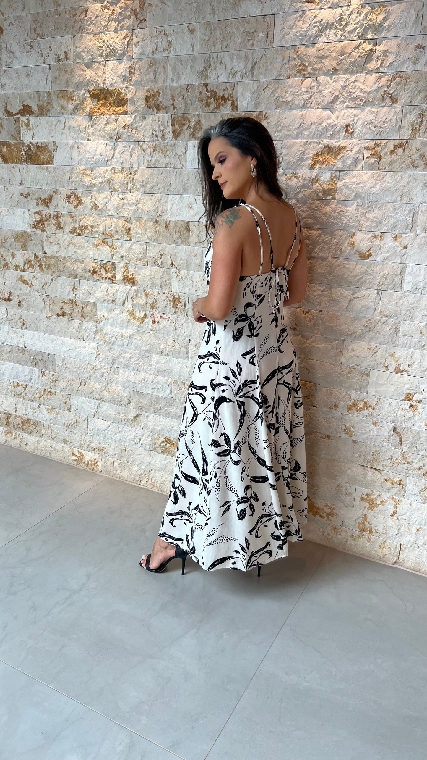 Vestido Midi Alça Fivela ALO- Estampado 5928