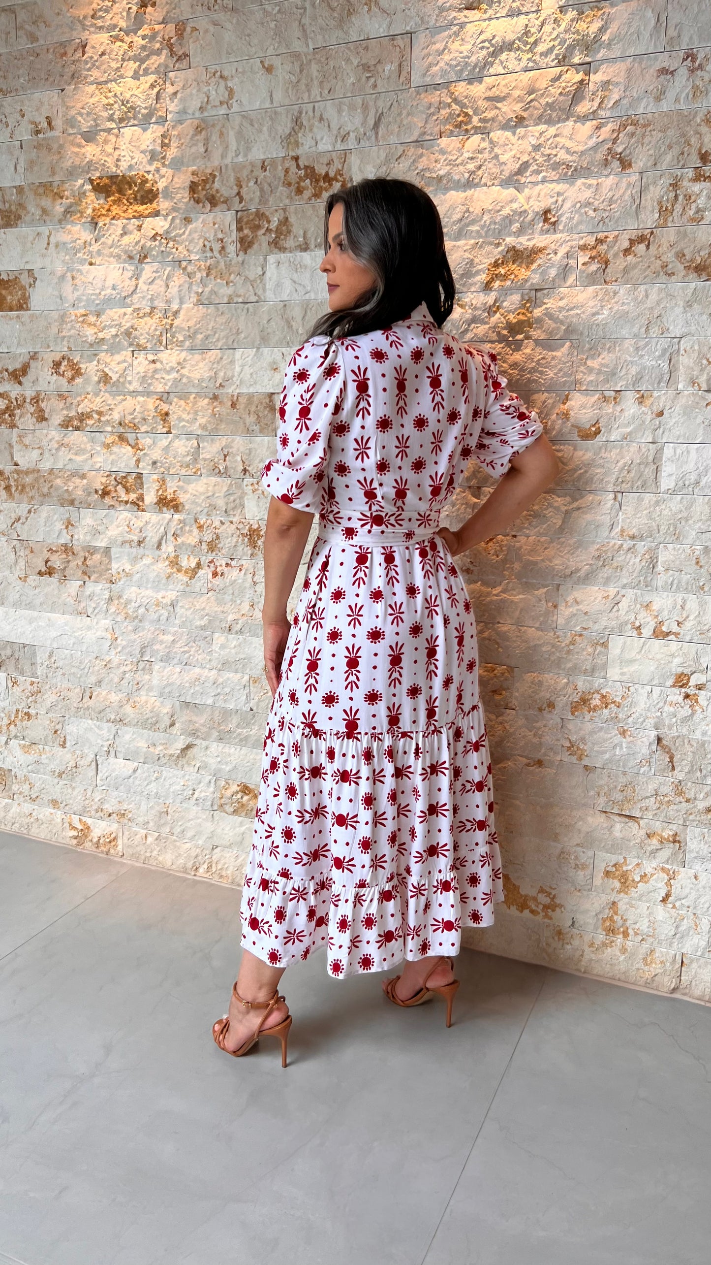 Vestido Midi Flor Natal HELP - Estampado 5495