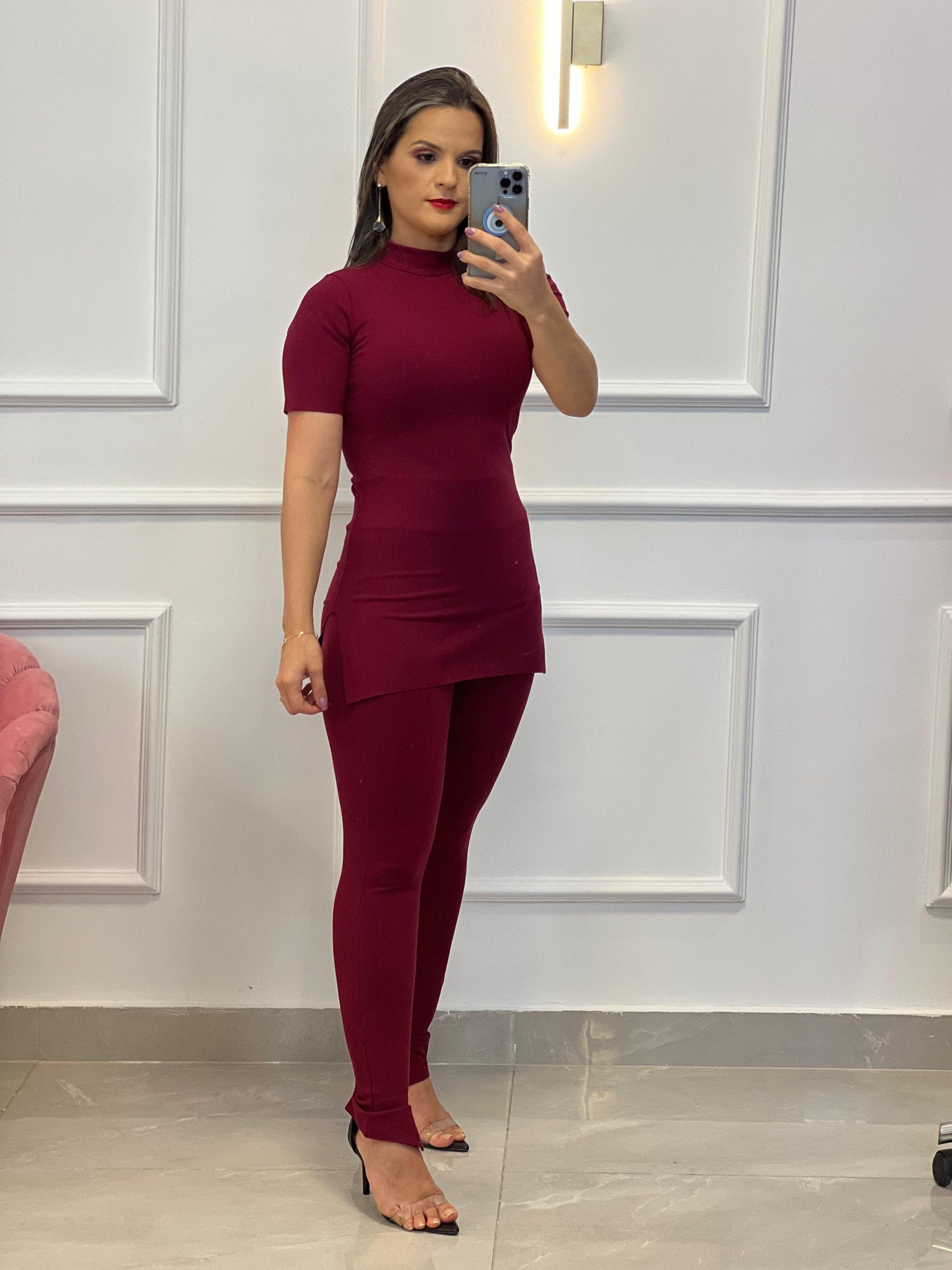 Bali Long Blouse Set- Marsala