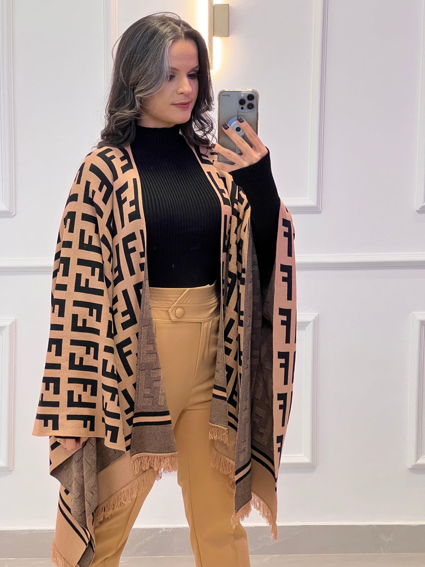 Inspiration Shawl - Brown Print