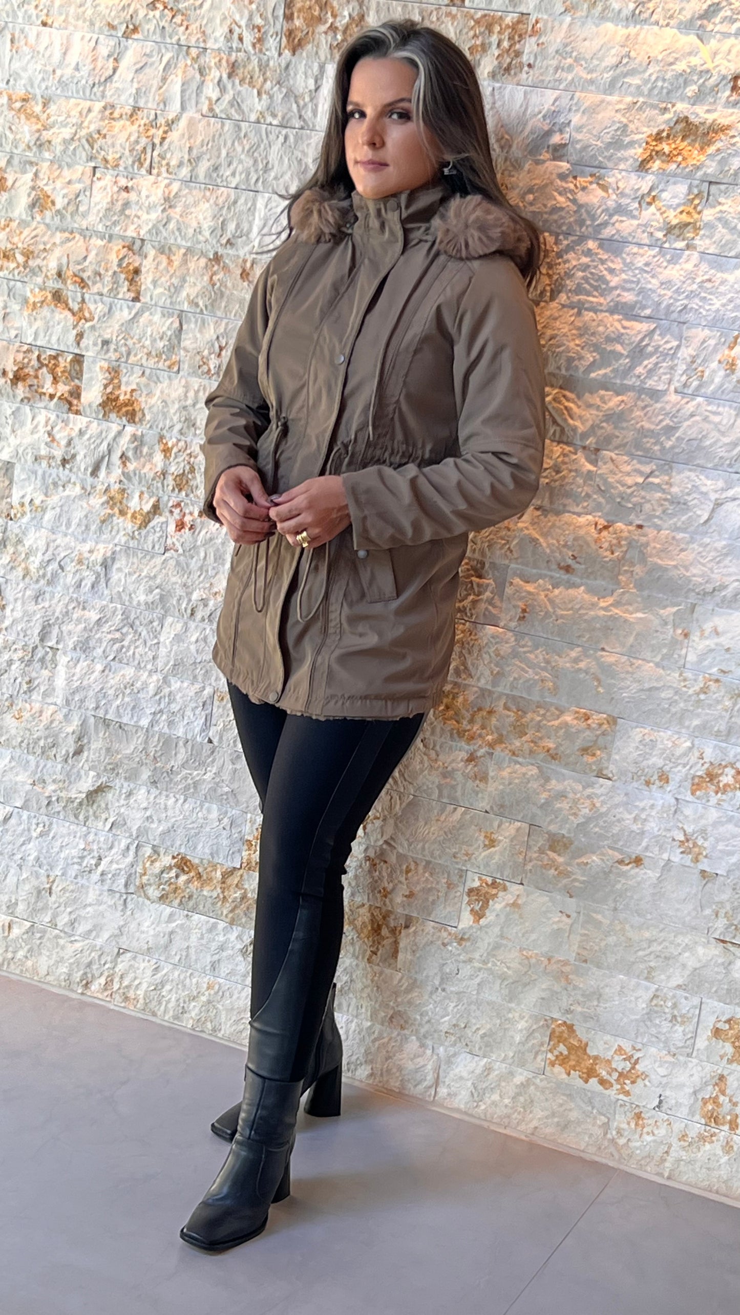Parka Capuz Dupla Face SAF- 5190 Liso Verde