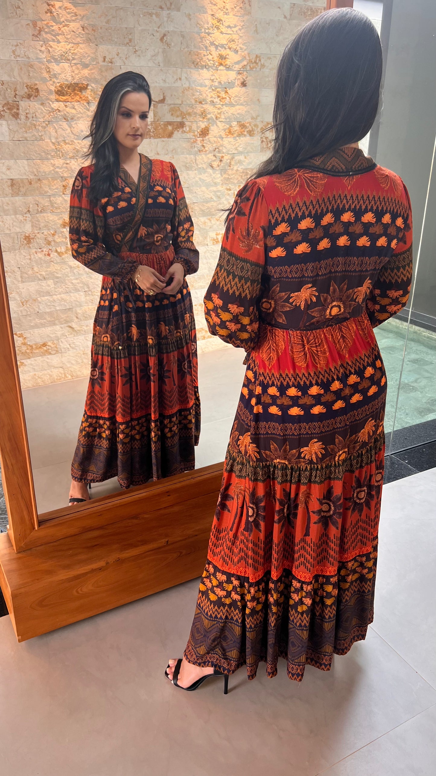 Vestido Chemisse Transpassado ARTE- Estampado 5107