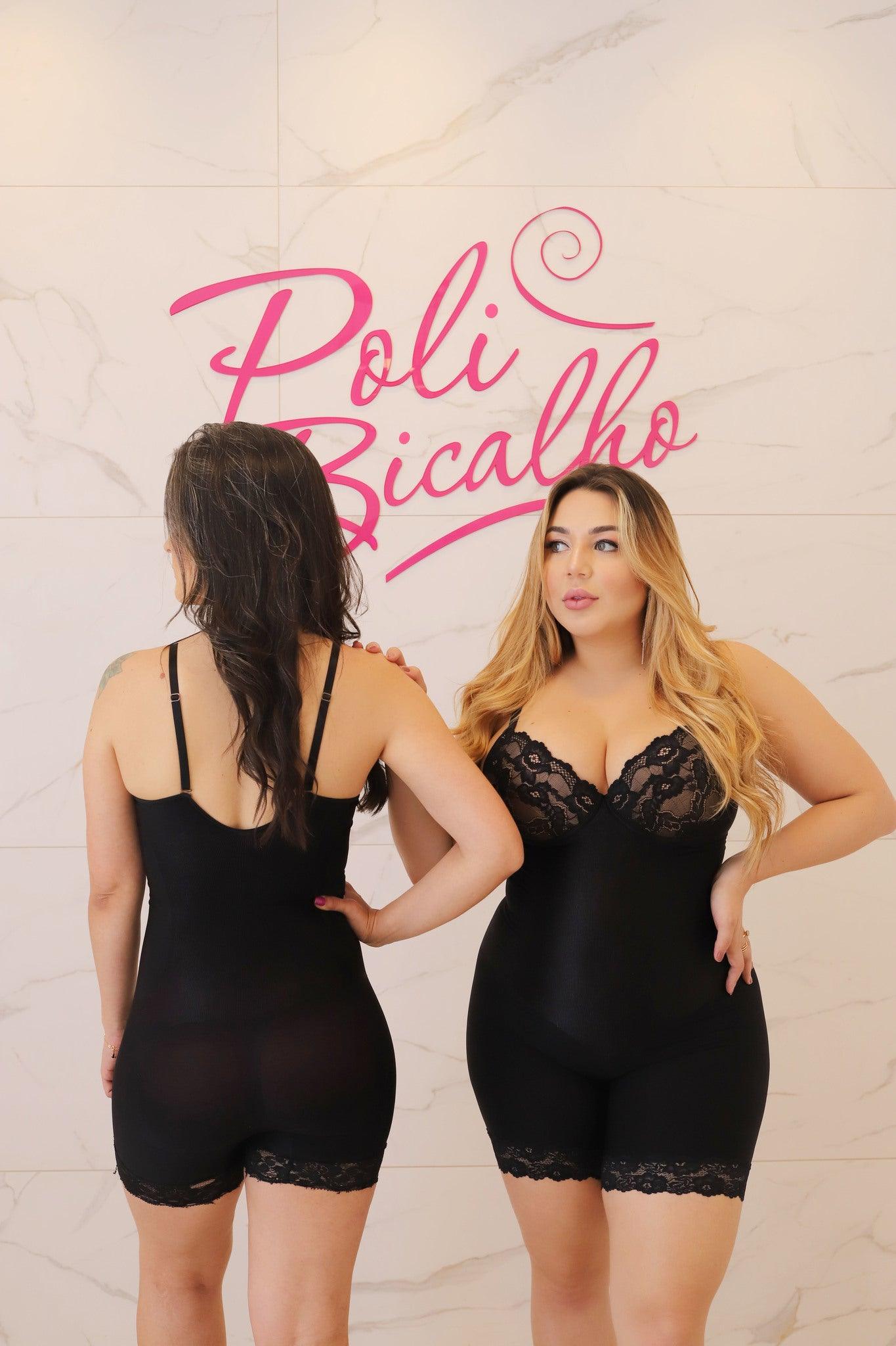 Jumpsuit Boxer Lace Lace Bust - Black