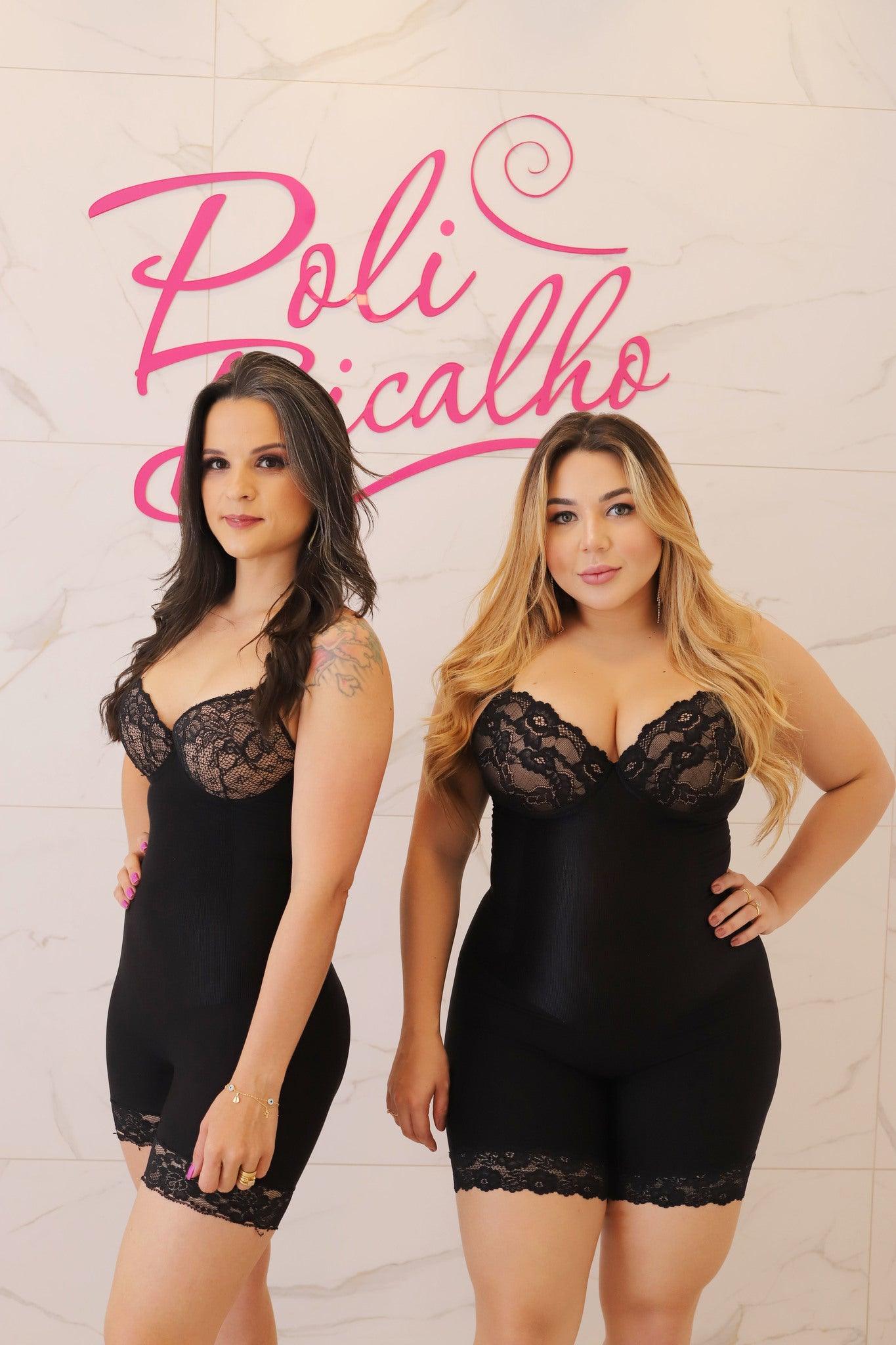 Jumpsuit Boxer Lace Lace Bust - Black