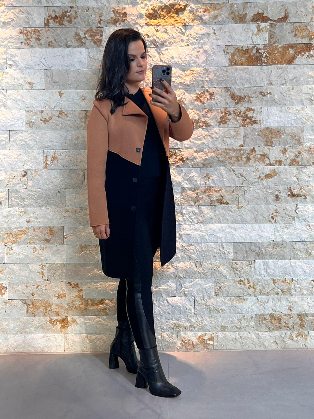 Bicolor Dubbed Jacket - Black and Brown