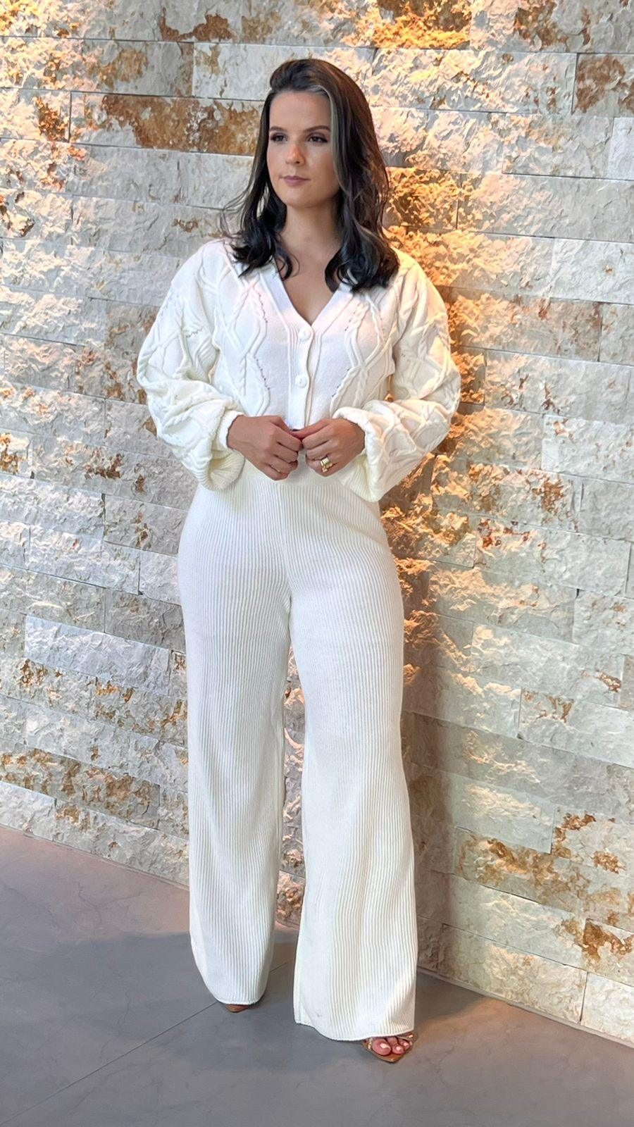 Jacket and Pants Set - White
