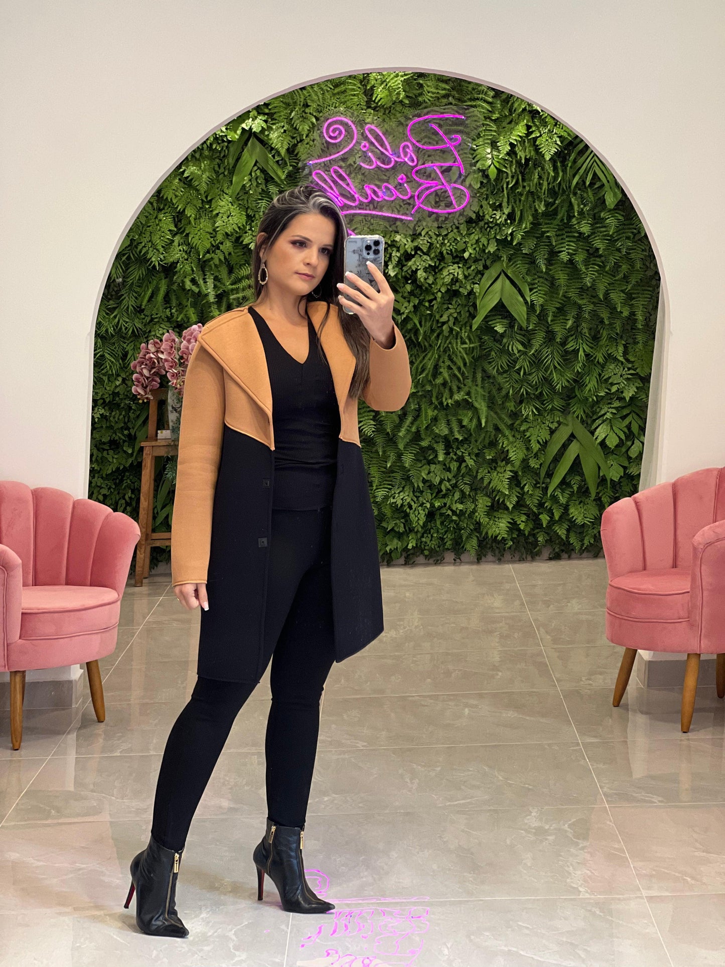 Bicolor Dubbed Jacket - Black and Brown