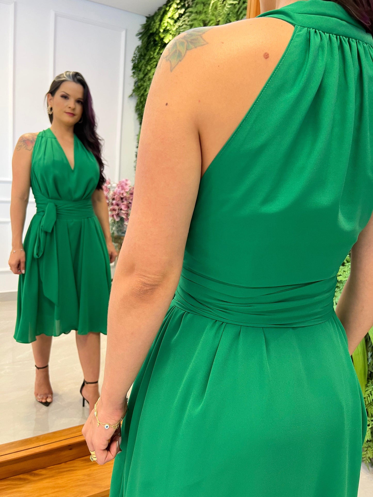 One Size Midi Dress - Flag Green