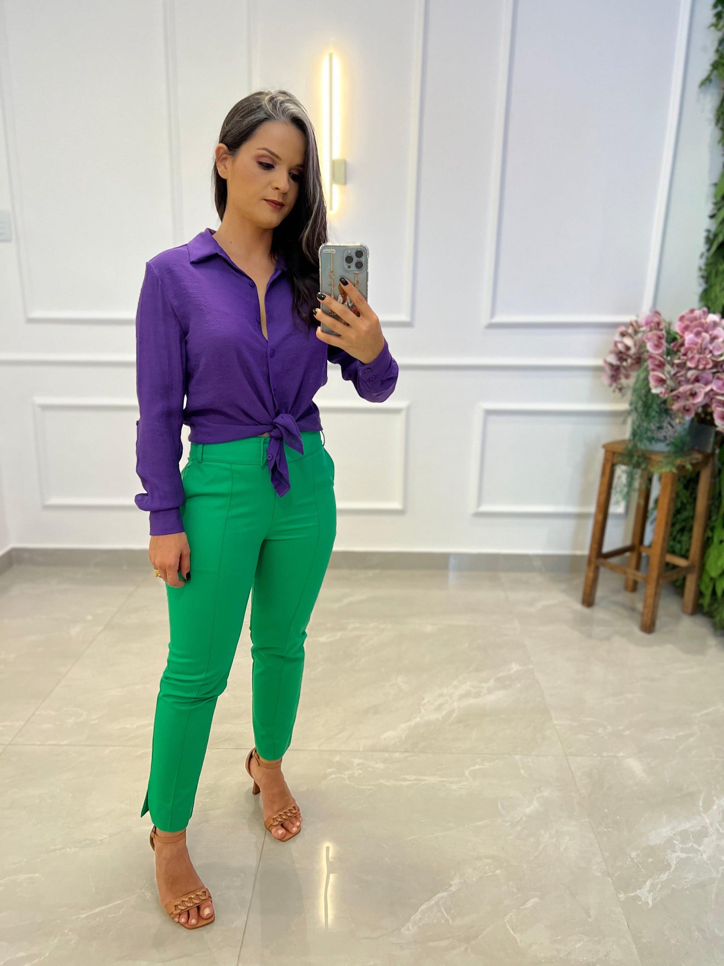 Tailoring Trousers in Portinari Fabric - New Green