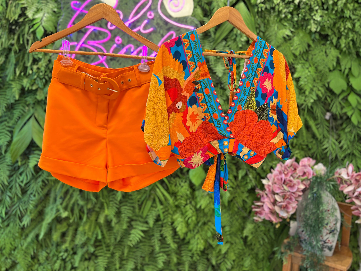 Tailoring Belt Shorts - Orange