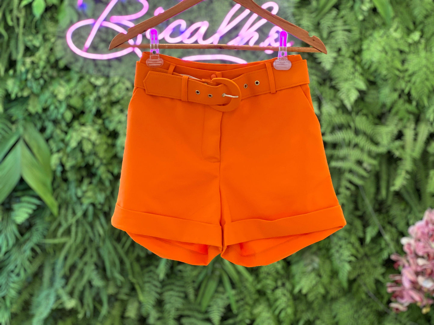 Tailoring Belt Shorts - Orange