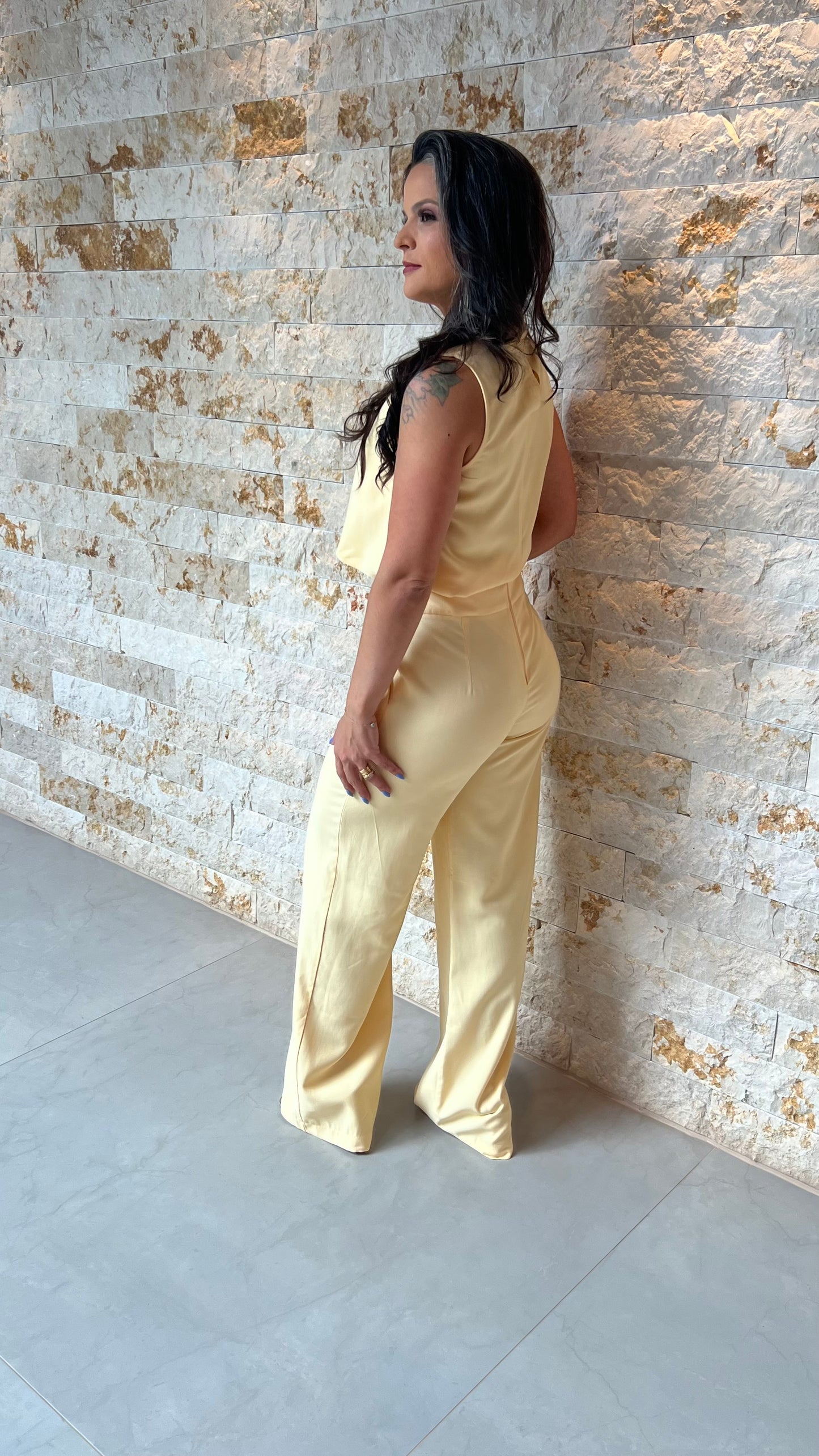 Conjunto Calça e Blusa Botões JEN- Branco 5892