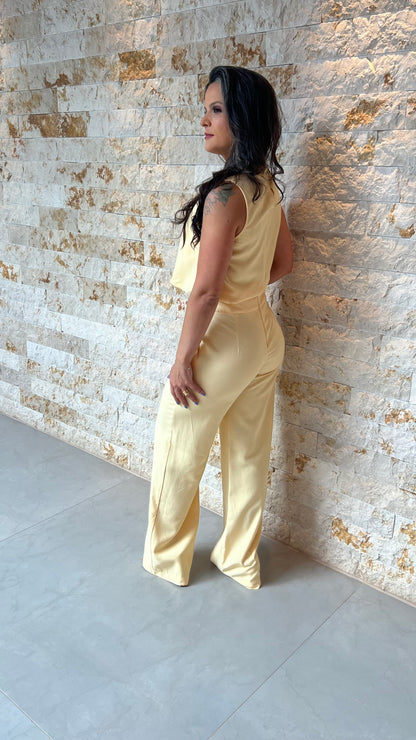 Conjunto Calça e Blusa Botões JEN- Branco 5892