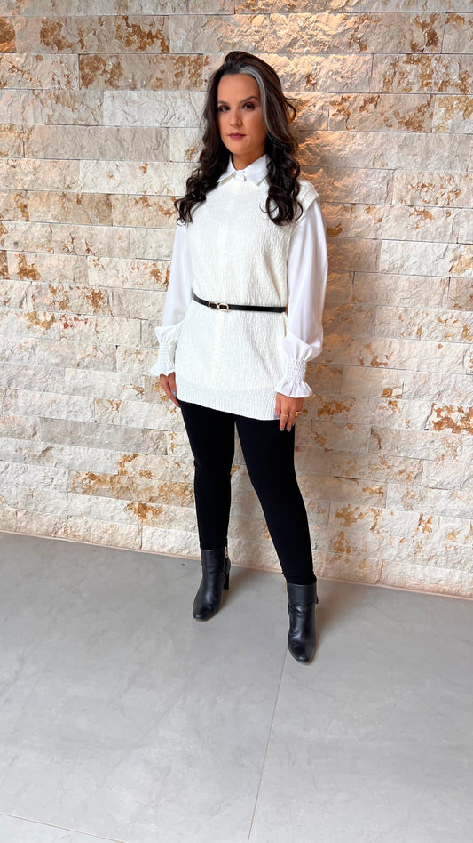 Camisa com Colete EAG- Branco 5693
