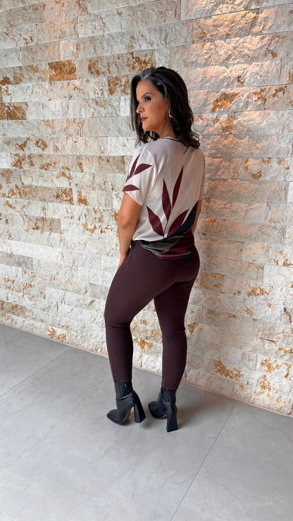 Blusa Gola Trico Bicolor YU- Estampado