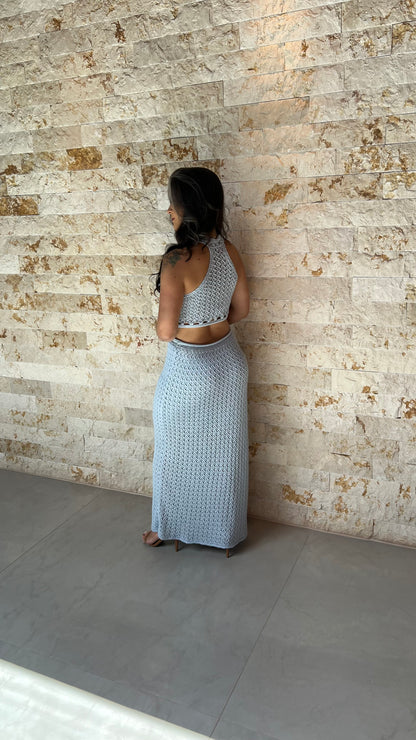 Vestido Midi Argola Cintura POLI- Azul 5897