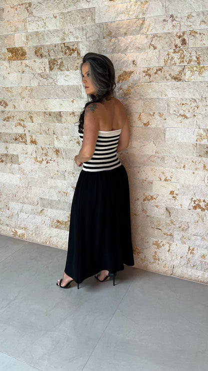 Vestido Midi Tricô Tomara que Caia POLI- Preto 5913