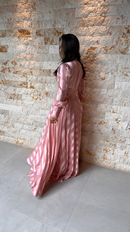 Vestido Manga Longa Stripe CONF- Rosa 2275