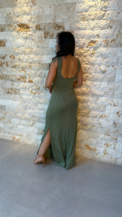 Vestido Longo Malha VIDI- Verde 5773
