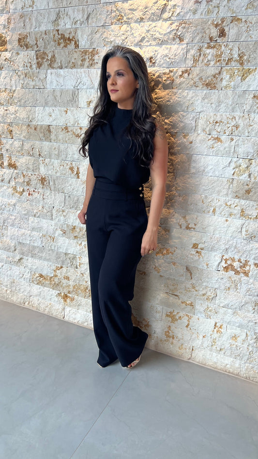 Conjunto Calça e Blusa Botões JEN- Preto 5892