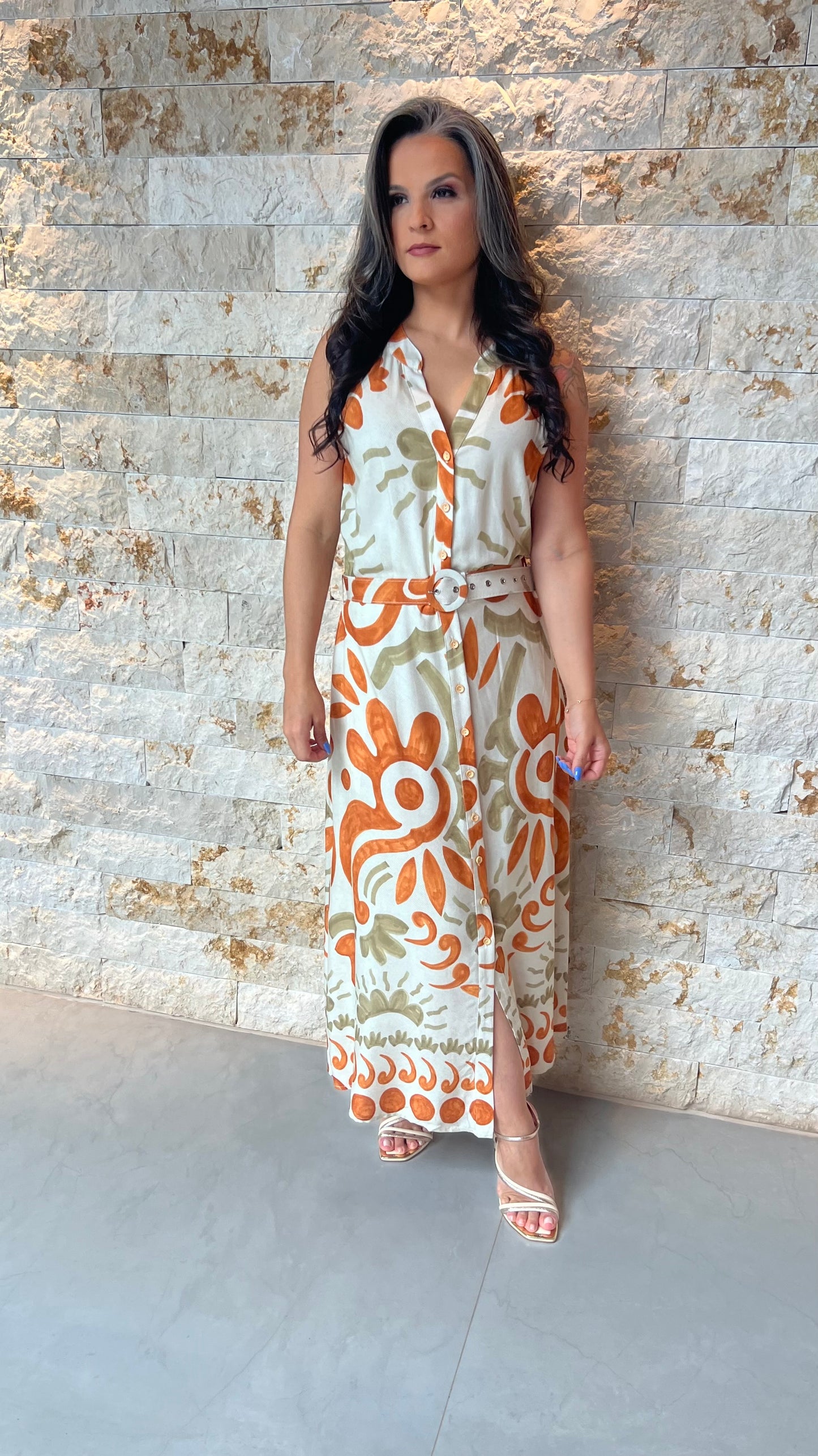 Vestido Chemisse Cinto CHI- Estampado 5882