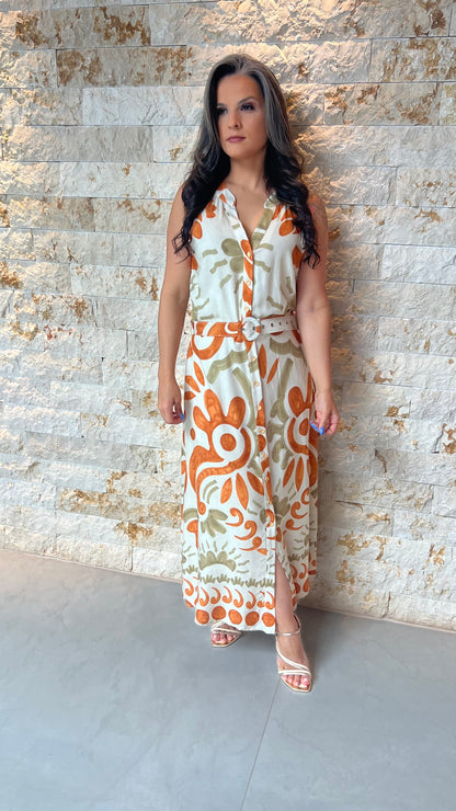 Vestido Chemisse Cinto CHI- Estampado 5882