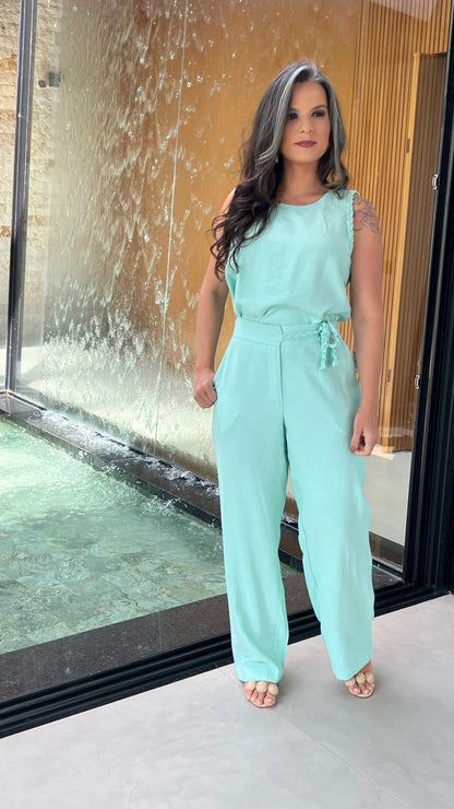 Conjunto Calça Amarração Cropped ARA- Verde 5862