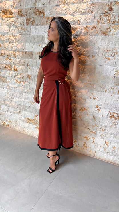 Vestido Midi com Fivela PIS - Terra 5581