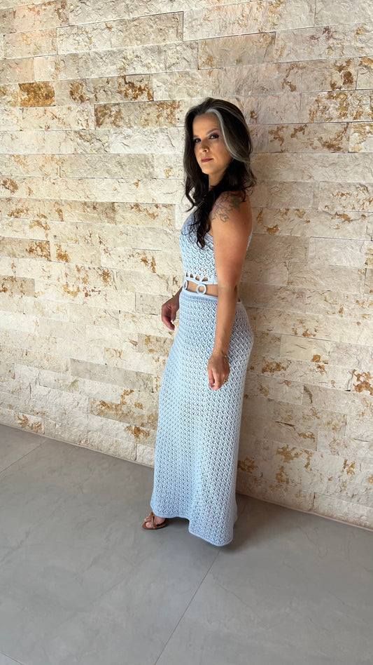Vestido Midi Argola Cintura POLI- Azul 5897