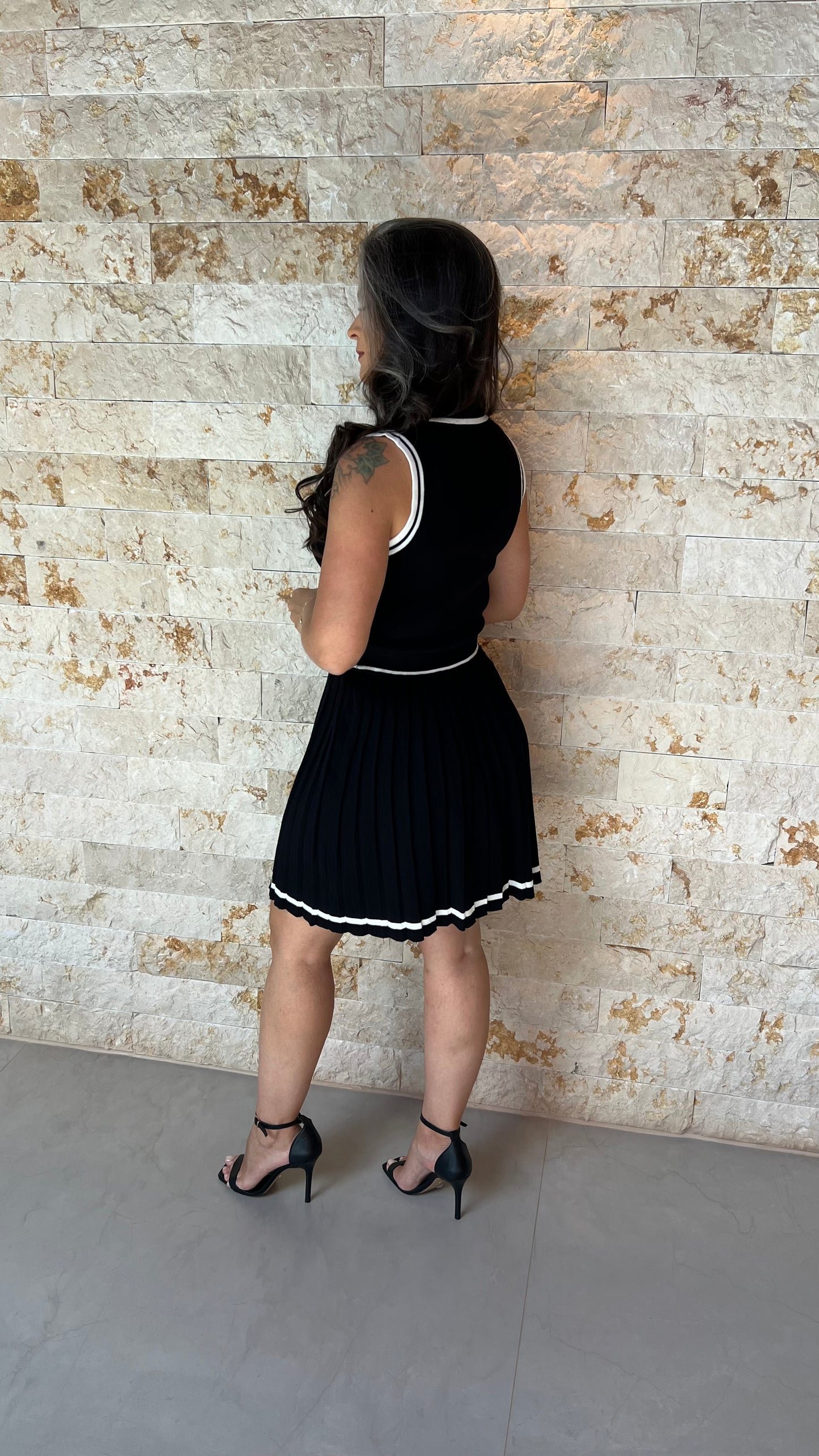 Conjunto Saia e Blusa Tricô School EAG- Preto 5908