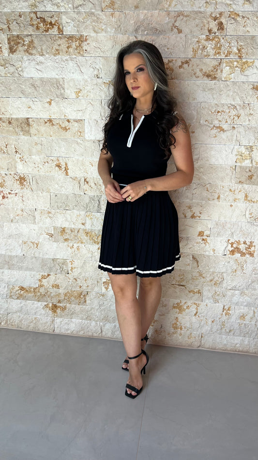 Conjunto Saia e Blusa Tricô School EAG- Preto 5908