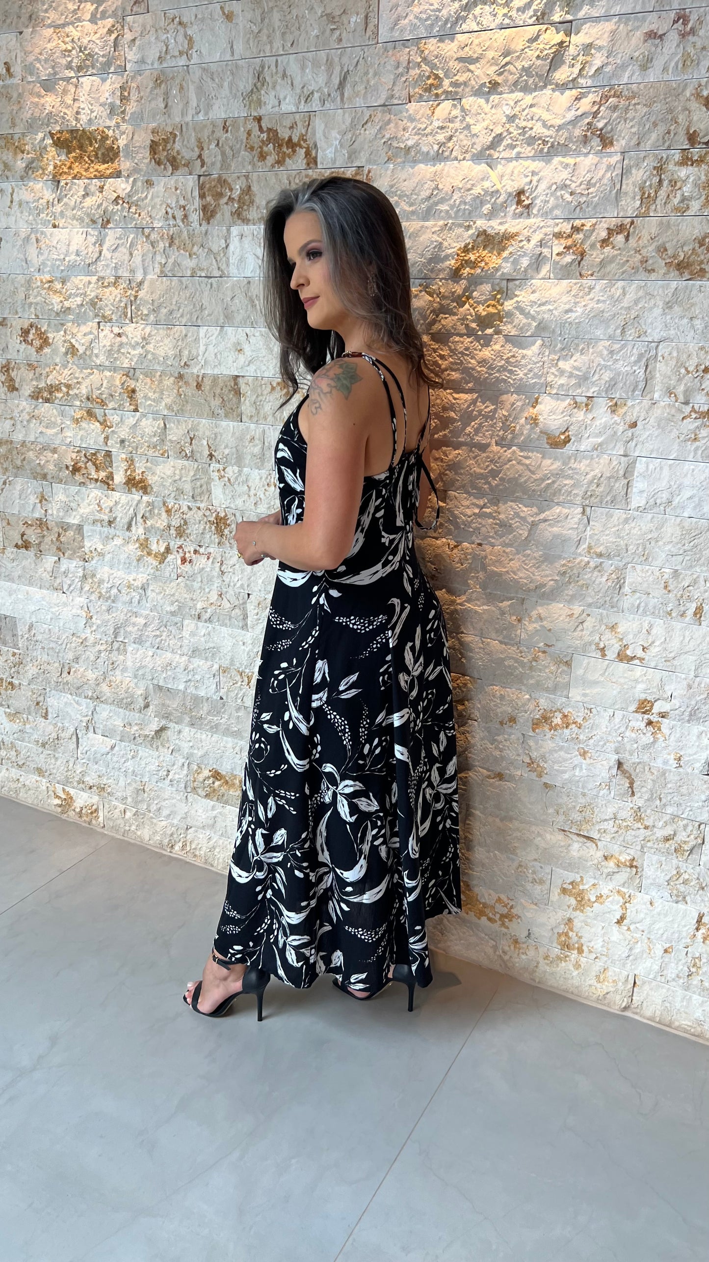 Vestido Midi Alça Fivela ALO- Estampado 5928