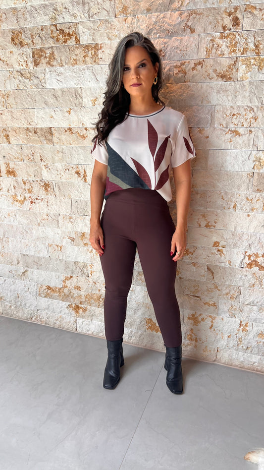 Blusa Gola Trico Bicolor YU- Estampado