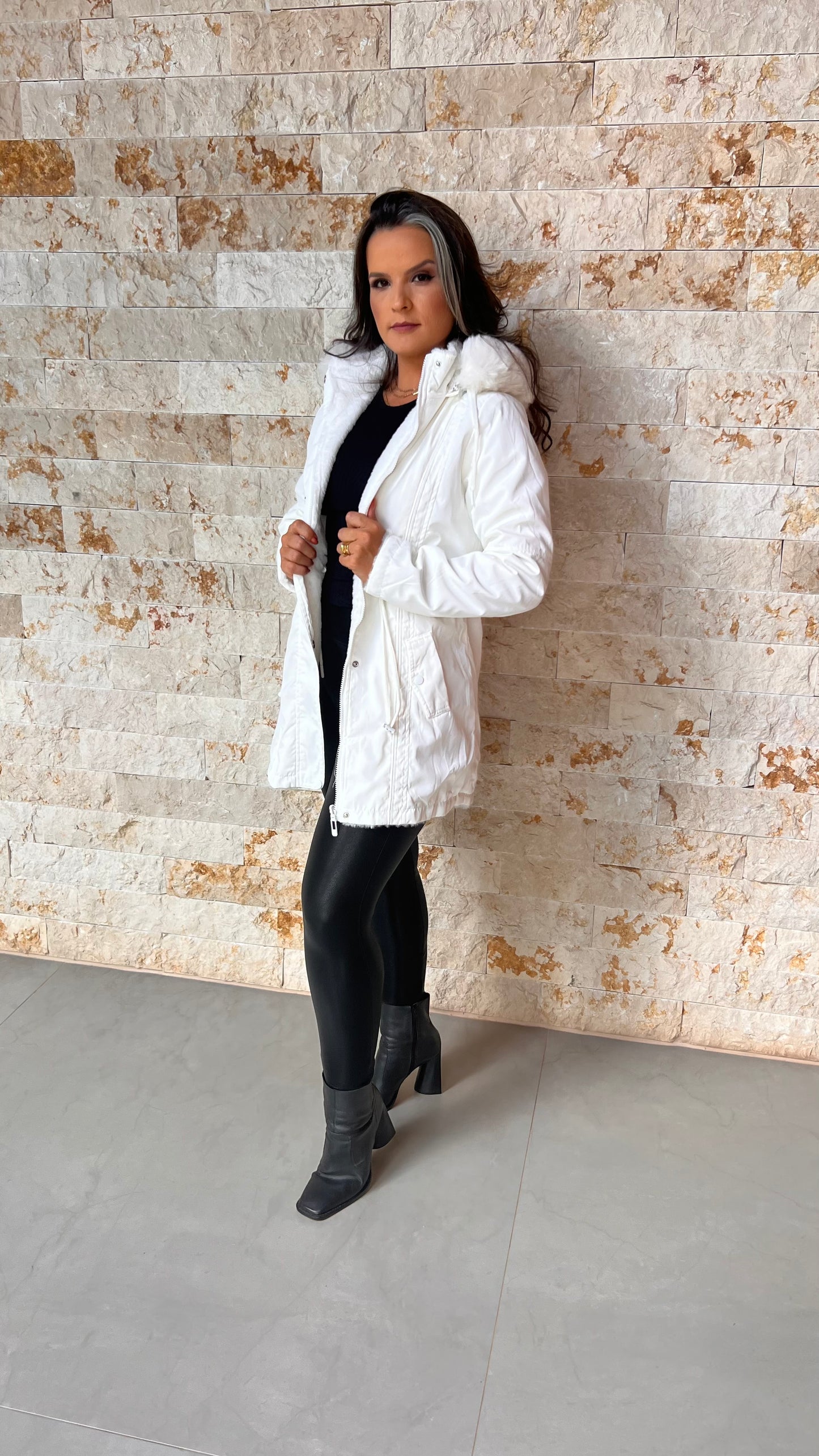 Parka Capuz Dupla Face SAF- Off White 5190