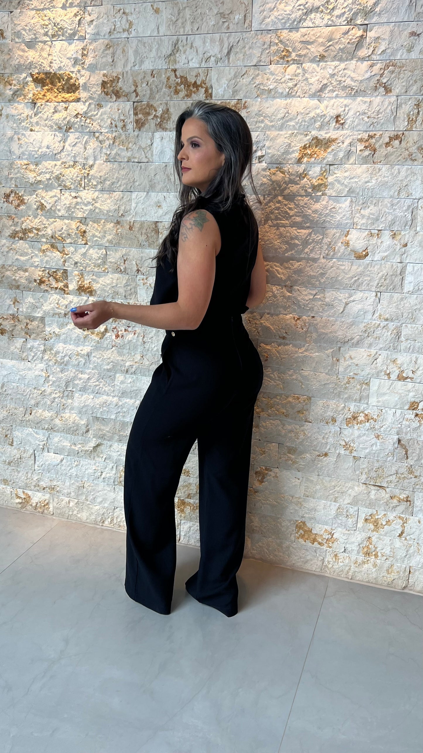 Conjunto Calça e Blusa Botões JEN- Preto 5892