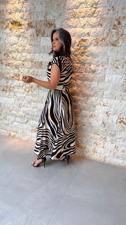 Vestido Midi Rajado PIS- Estampado 5716