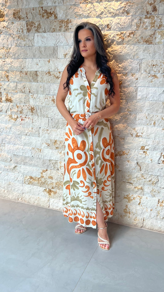 Vestido Chemisse Cinto CHI- Estampado 5882