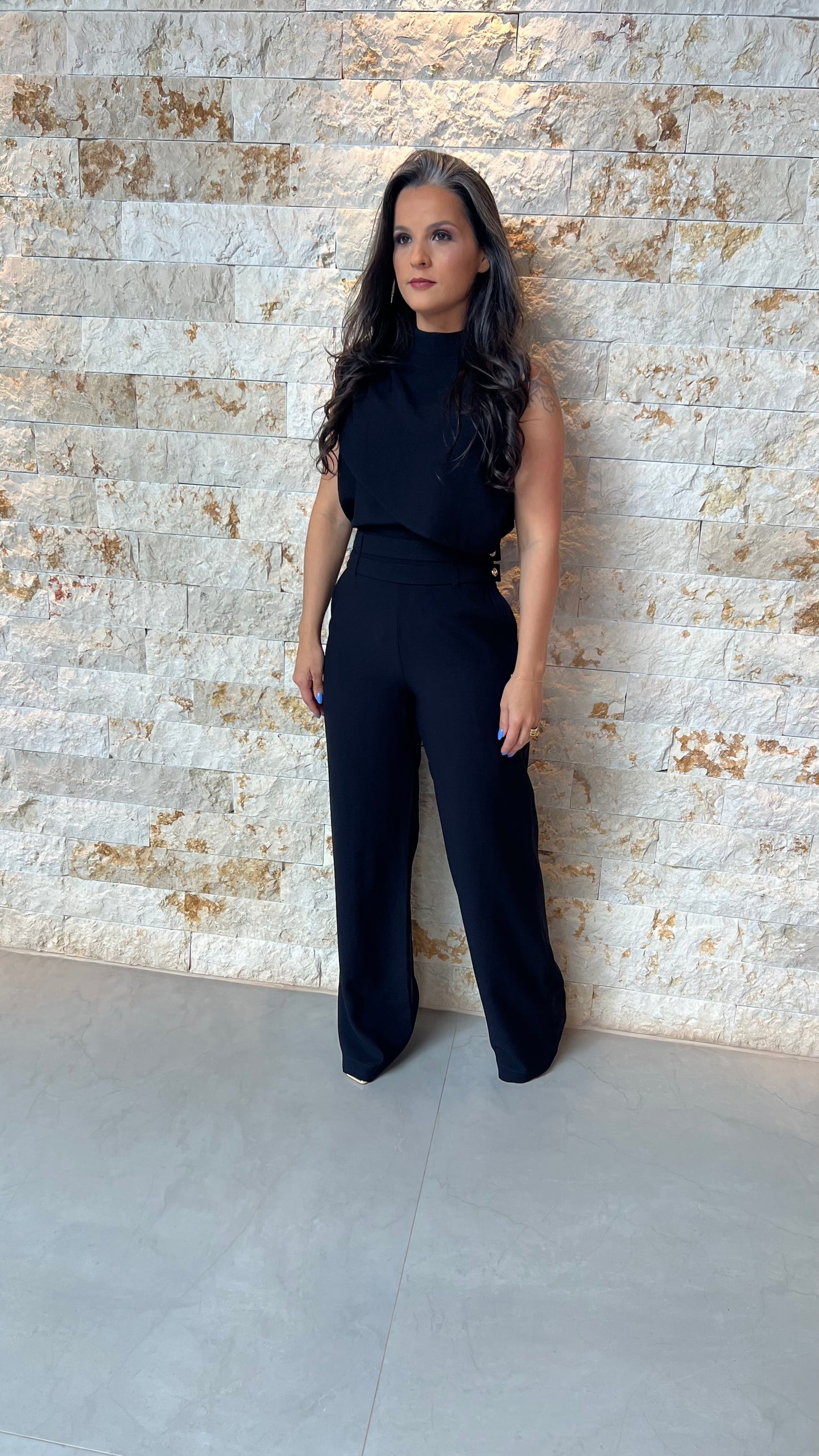Conjunto Calça e Blusa Botões JEN- Preto 5892