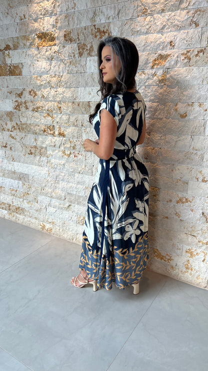 Vestido Midi Detalhe Ombro PIS- Estampado 5920